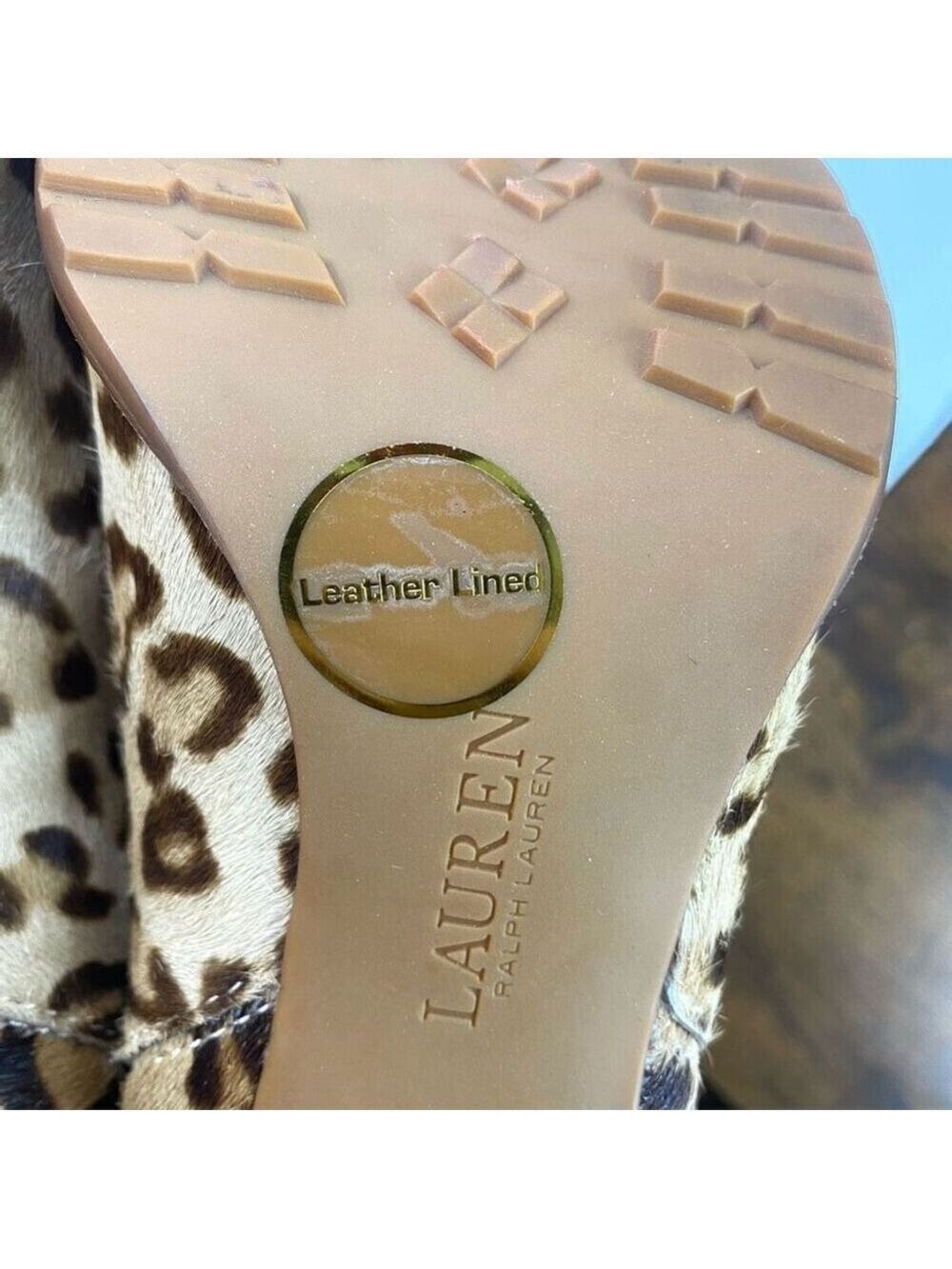 Lauren Ralph Lauren Mylah Bootie Women’s 6.5 Leopard Print Heeled NWOB - Picture 11 of 12